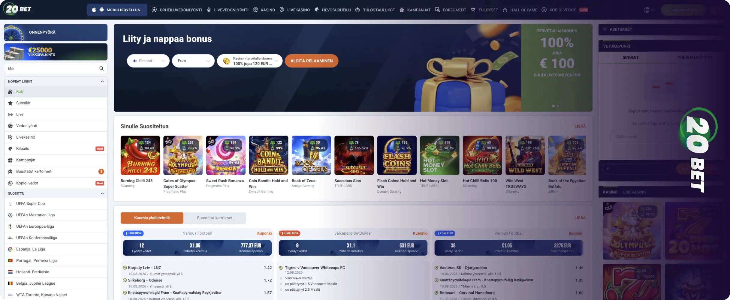 20Bet Mobiilikasino